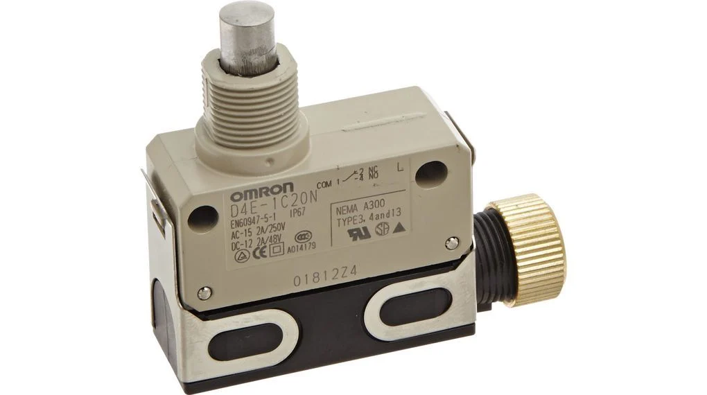 Omron – D4E-1C20N Limit Anahtarı, İnce Contalı, Vidalı Terminal, Genel Amaçlı, Piston