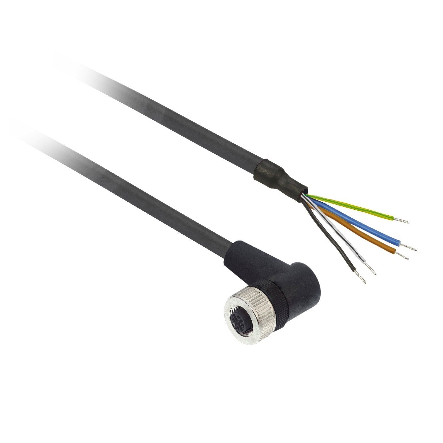 Telemecanique – XZCP1264L10 Ön Kablolu Konnektörler – Dirsekli Dişi – M12