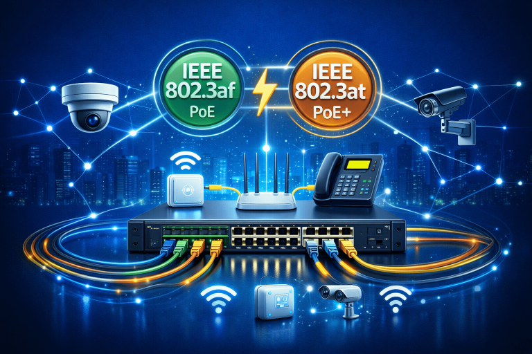 IEEE 802.3af/at PoE ve PoE+ Switch Sistemleri